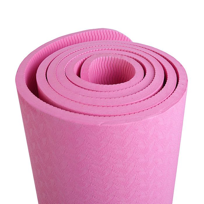 Коврик для йоги 183х61х0,8 см, цвет розовый 