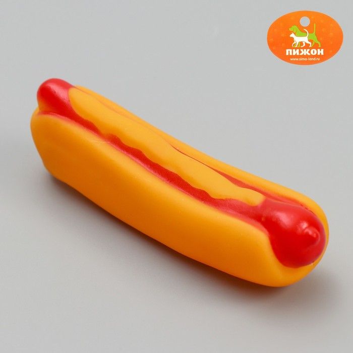 Игрушка резиновая пищащая "Хотдог", 13,5 см