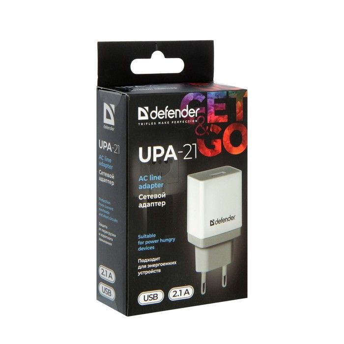 СЗУ-1usb Defender UPA-21, 5v/2.1а, белый, 83571. З.У. Defender UPA-22 2х USB 2,1a белый. Defender UPA-21, 5v/2.1а, белый, 83571. Сетевой адаптер Defender 2xusb, 2.1а , белый (UPA-22) (83580). Устройство defender