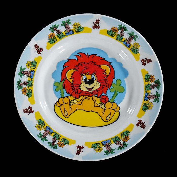 Тарелка для малыша. Набор посуды детский priority "Львенок", 3. Тарелка для детей. Тарелка для дошкольников. Блюдце для детей.