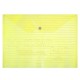 Папка-конверт на кнопке формат А4 120мкр Клетка тонированная желтая