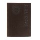 Обложка для паспорта, тиснение, тёмно-коричневая