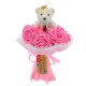 Букет с мишкой "От всего сердца", 7 цветков, цвет розовый