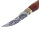 Нож туристический "Командор" в чехле, 22,5 см, лезвие с узором, рукоять деревянная, без ограничителя