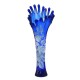 Ваза "Коралл" цветы, синяя, ручная роспись