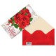 Конверт для денег "С Днем Рождения", жемчуг и розы, 16,5 х 8 см