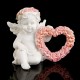 Фигурка полистоун "Ангел с рамкой-сердечком из роз" 6,2х7,6х4 см