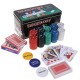 Набор для покера Texas Holdem: 2 колоды карт по 54 шт., 200 фишек с/н, сукно, металлическая коробка