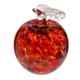Сувенир стекло в стеклокрошку "Яблоко красно-марг." 9 см