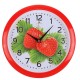 Часы настенные круглые "Клубника", 30х30 см красный обод Рубин